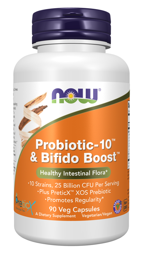 NOW Probiotic-10 And Bifido Boost Veg Capsules
