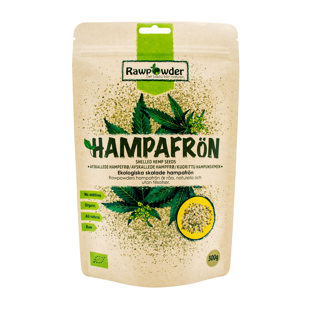 Økologiske, skallede hampfrø
